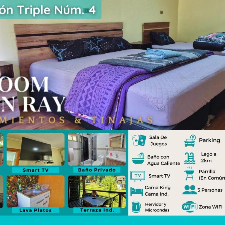 El Boom Lican Ray - Alojamientos & Tinajas - Triple Room with Private Bathroom - 4