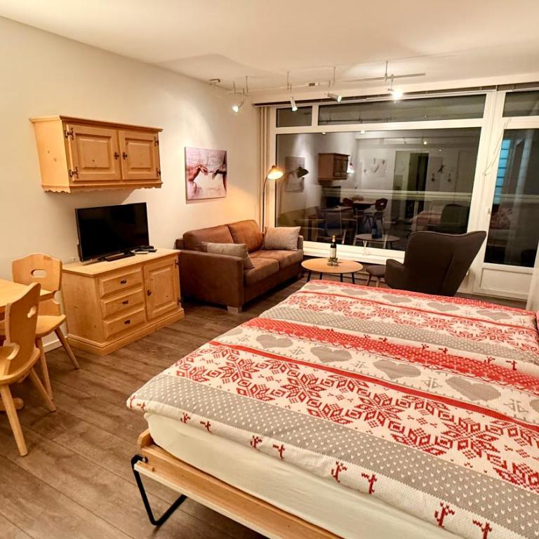 4 Min walking to Congress Center Zentral wohnen, ankommen, heimeliges ruhiges Studio mitten in Davos - Apartment mit 1 Schlafzimmer - 4