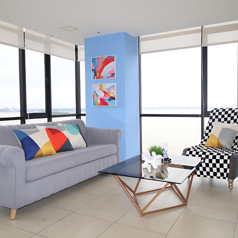 Suite Esquinera con Vista al Rio Puerto Santa Ana, Guayaquil - One-Bedroom Apartment with River View - 6