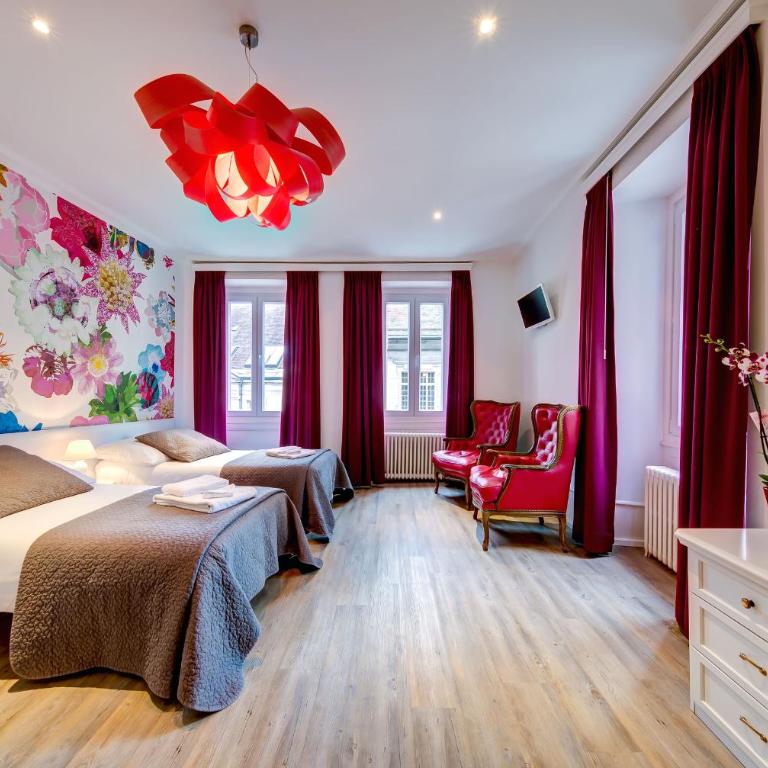 Hôtel du Raisin - Großes Zweibettzimmer - 1