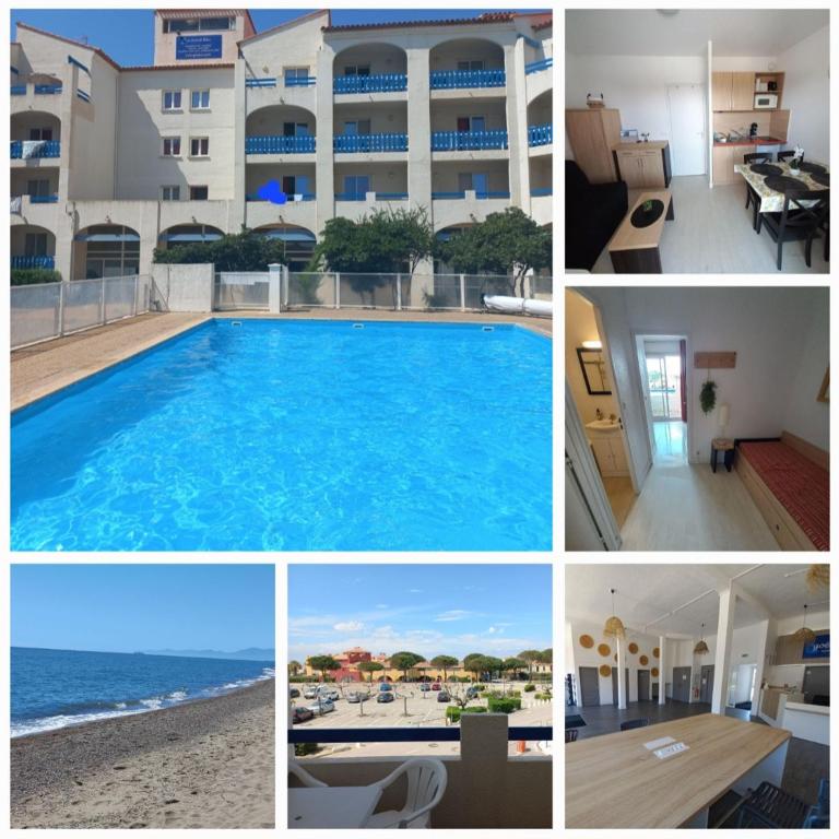 Coquet studio 4 pers, piscine,clim mobile, plage a 300 m,à 5min a pied du Lydia - Studio mit Balkon - 4