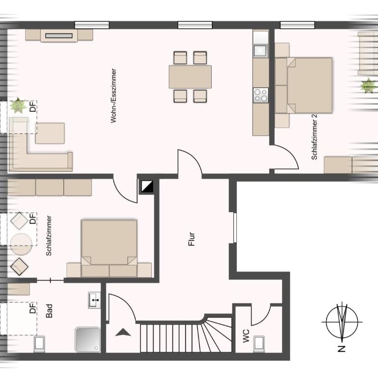Ferienhof Sinz im Allgäu - Apartment mit 2 Schlafzimmern und Bergblick - 1