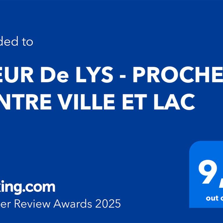 FLEUR De LYS - PROCHE CENTRE VILLE ET LAC - Appartement 1 Chambre - 2