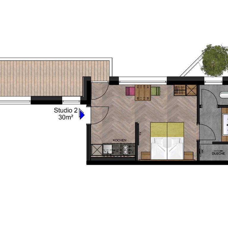Apartment Rainer - mittendrin - Studio mit Balkon - 5