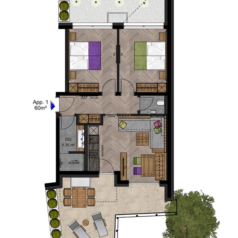 Apartment Rainer - mittendrin - Apartment mit 2 Schlafzimmern, Terrasse und Garten - 5