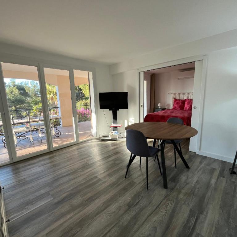 Bas de villa, vue mer, terrasse, clim, piscine - One-Bedroom Apartment - 5