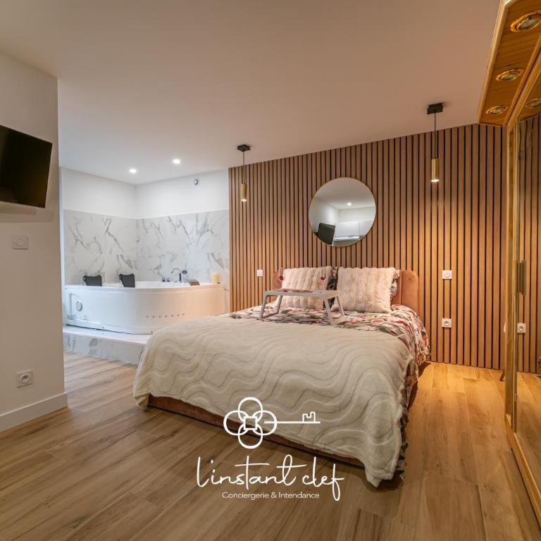 Love au Mans - Sauna, Jacuzzi & Parking privé - Studio Lit Queen-Size de Luxe - 6