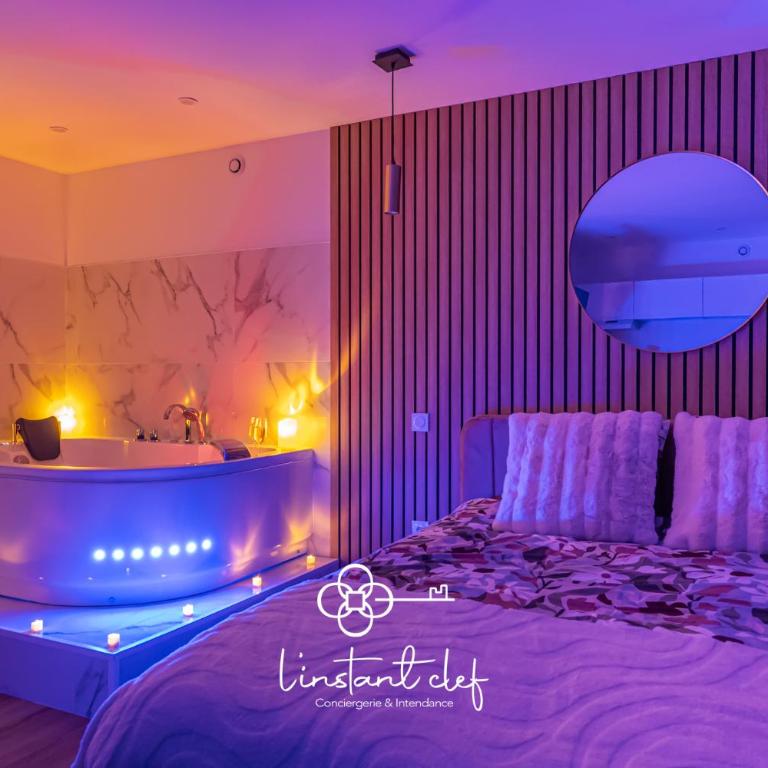 Love au Mans - Sauna, Jacuzzi & Parking privé - Studio Lit Queen-Size de Luxe - 12