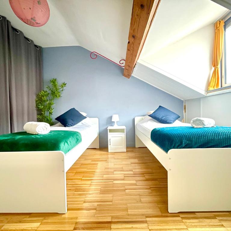 BnGo I Le Spacieux I 6 personnes, Climatisation, Parking gratuit, 3 chambres, 5 lits, Gare PartDieu, Centre de Lyon - Premium Apartment mit 3 Schlafzimmern - 40