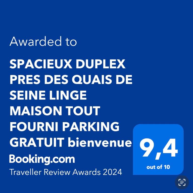 SPACIEUX DUPLEX PRES DES QUAIS DE SEINE LINGE MAISON FOURNI PARKING GRATUIT 4 CHAMBRES bienvenue à vous - Appartement - 3