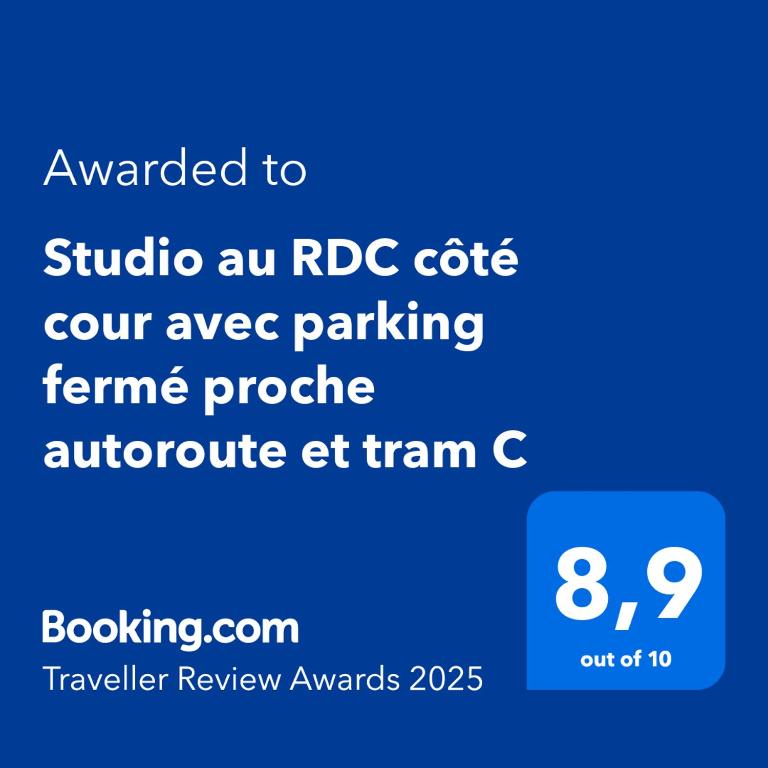 Studio RDC calme avec parking fermé près autoroute et tram C - One-Bedroom Apartment - 16
