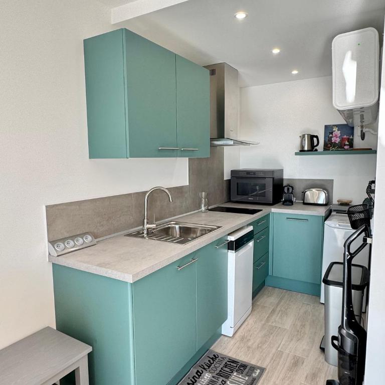 Charmant 2P Piscine - Parking - Vue mer - Antibes - Apartment mit 1 Schlafzimmer - 11