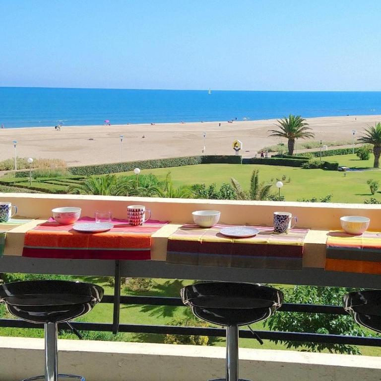 T3 climatisé, face plage de Canet Sud, double parking, WIFI, Linge et ménage inclus - Appartamento con 2 Camere da Letto e Vista Mare - 14