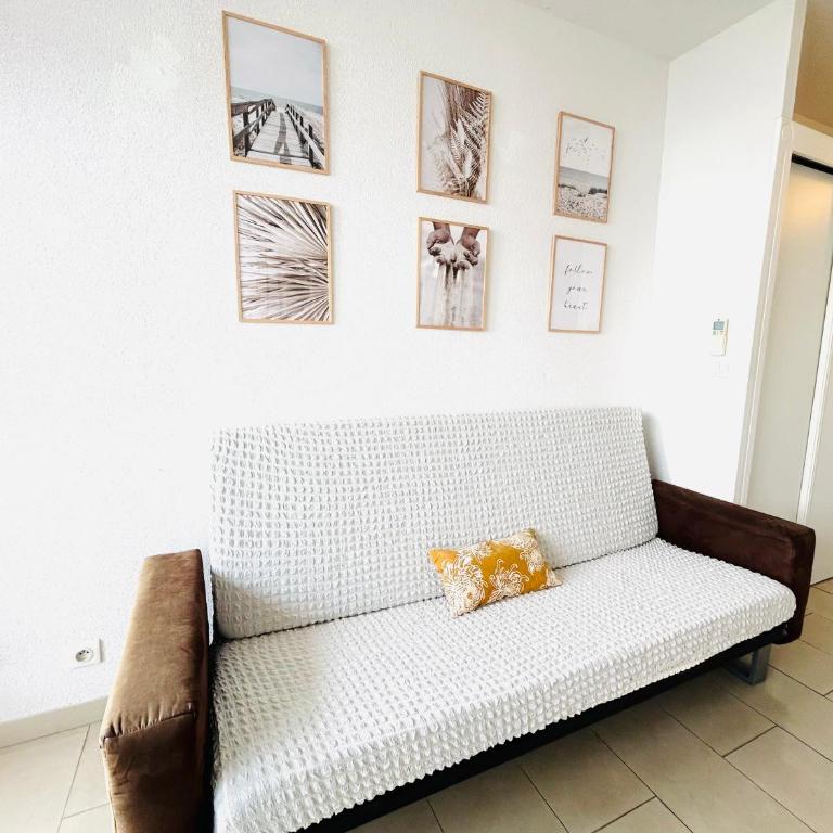 T2 avec PISCINE Chauffée - VUE EXCEPTIONNELLE sur la Mer - Parking & Wifi - Plage à 50m - Appartement 1 Chambre - 7