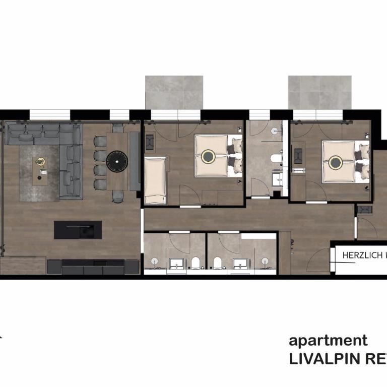 LIVALPIN Retreat - Three-Bedroom Apartment with Balcony and Mountain View - 9
