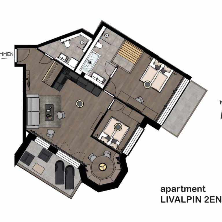 LIVALPIN 2Enjoy - with private Sauna - Two-Bedroom Apartment with Sauna, Balcony and Mountain View - 12