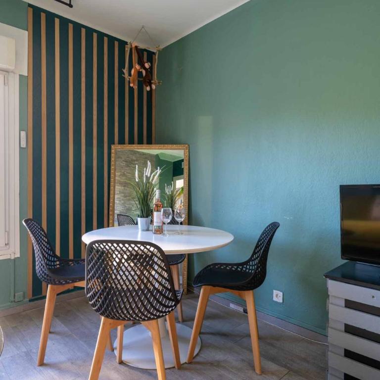 La jungle, centre ville, videoprojecteur, proche gare et commerce, 150m de la mer - Appartement 1 Chambre - 24