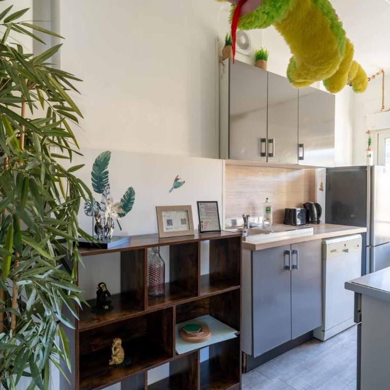 La jungle, centre ville, videoprojecteur, proche gare et commerce, 150m de la mer - Appartement 1 Chambre - 25