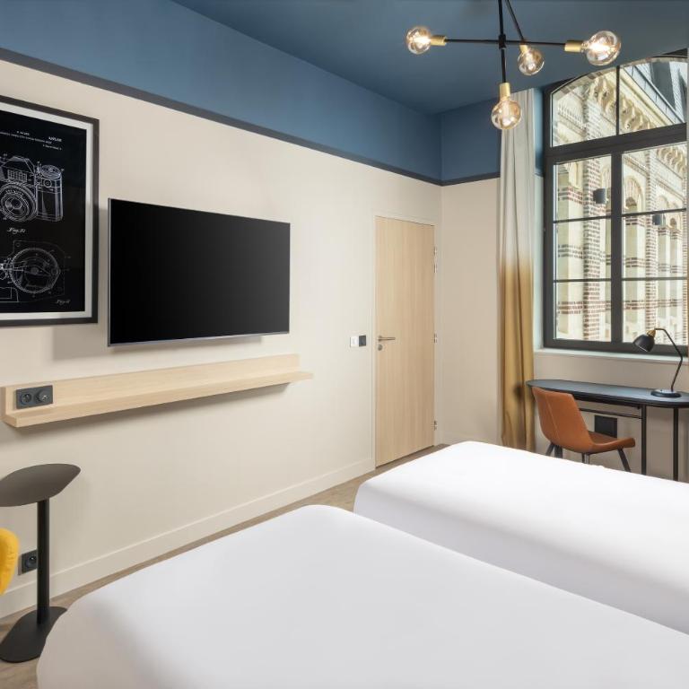 Hyatt Place Rouen - Chambre Lits Jumeaux avec Douche Accessible en Fauteuil Roulant - Vue sur Jardin - Accessible aux Personnes à Mobilité Réduite - 8