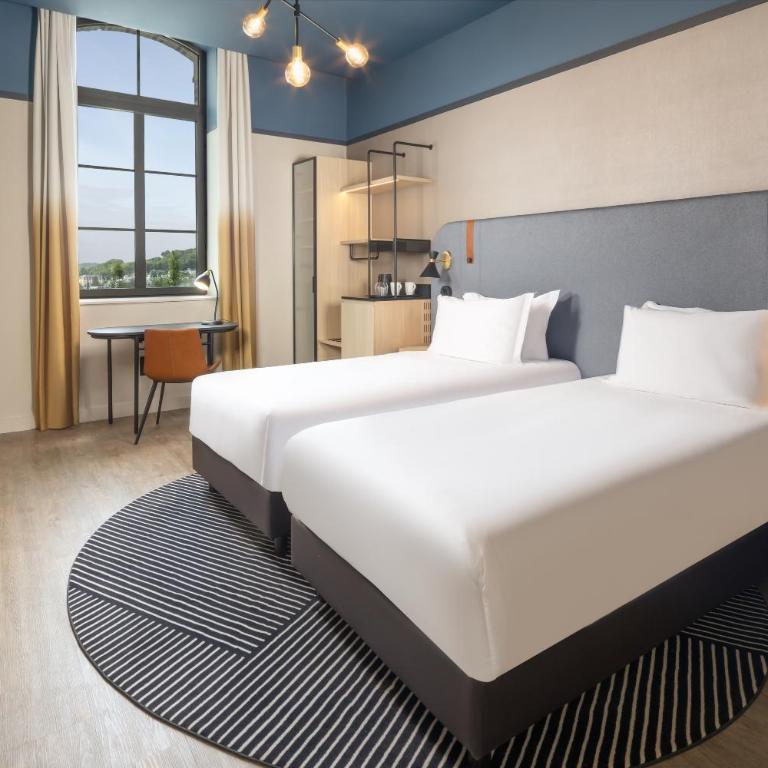 Hyatt Place Rouen - Chambre Lits Jumeaux avec Douche Accessible en Fauteuil Roulant - Vue sur Jardin - Accessible aux Personnes à Mobilité Réduite - 9