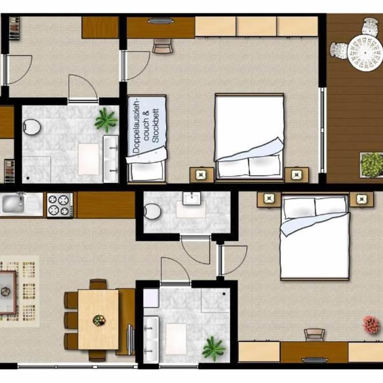 Alpenresidenz Hotel Gell - Apartment mit 2 Schlafzimmern und Balkon - 6