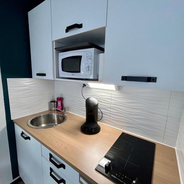 AStudio Lumineux à la plage, situation idéale commerces, bateaux ,restaurant à 20 m , Plage à 50 m, idéal pour un séjour reposant - Appartement 1 Chambre - 10