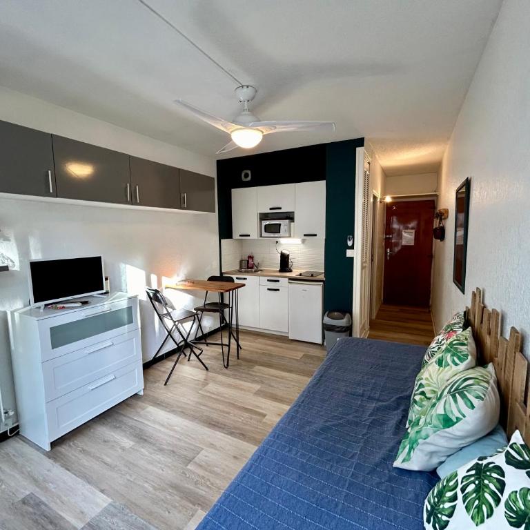 AStudio Lumineux à la plage, situation idéale commerces, bateaux ,restaurant à 20 m , Plage à 50 m, idéal pour un séjour reposant - Appartement 1 Chambre - 1