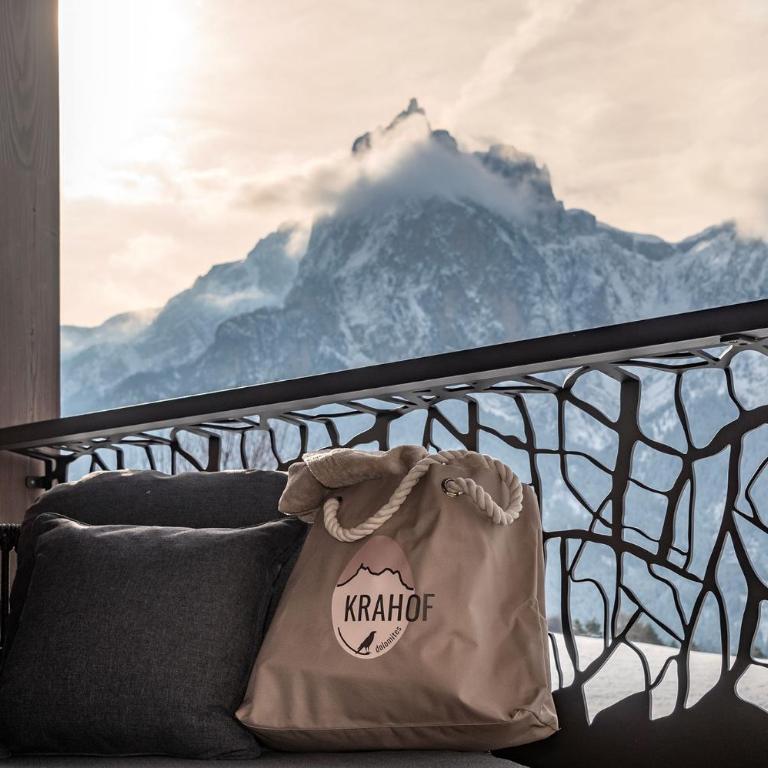 Krahof Dolomites - Urlaub auf dem Bauernhof - Apartment mit 1 Schlafzimmer, Balkon und Bergblick - 15