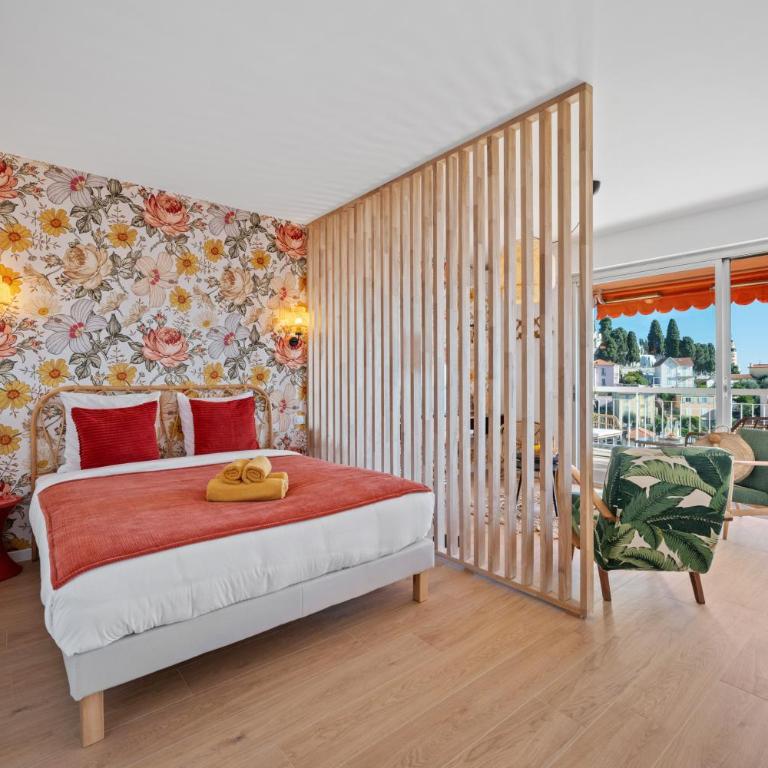 Les Orangers, Charmant studio avec coin nuit, incroyable vue sur la ville et la mer, parking - Apartment mit Meerblick - 28