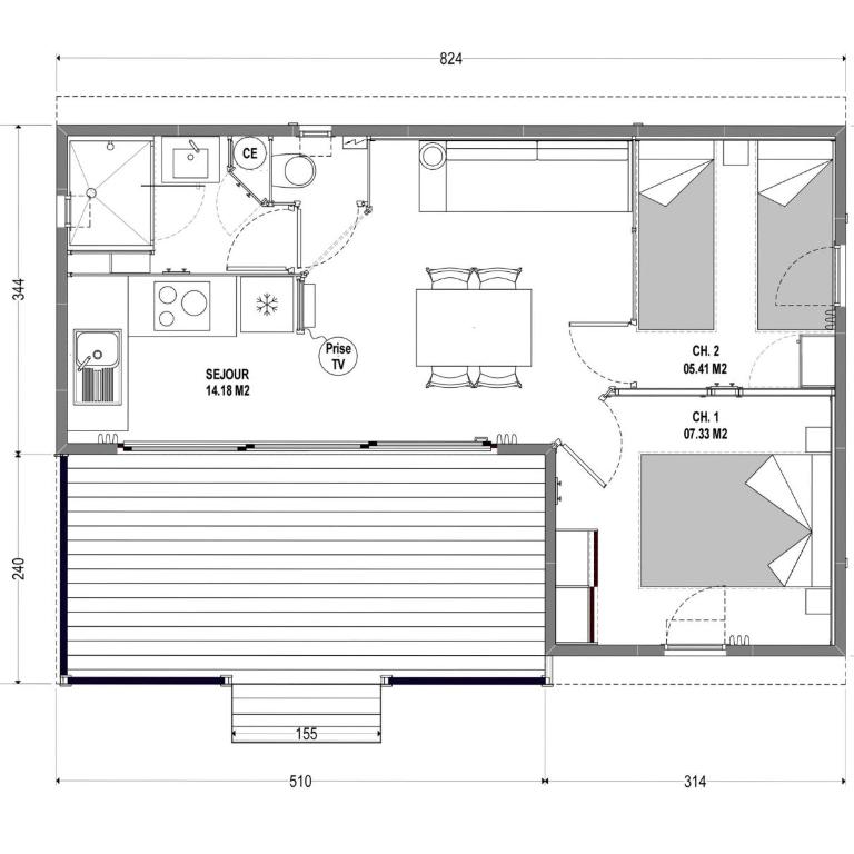 Camping Les Amandiers - Chalet 2 Chambres - 2