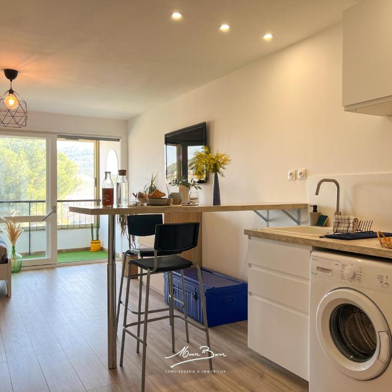Studio lumineux 4 couchages avec terrasse à 500m de la plage, parking gratuit - Appartamento con 1 Camera da Letto - 12