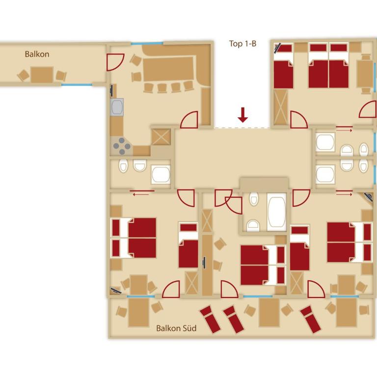 Gästeheim Prantl - Apartment mit 4 Schlafzimmern (2. Etage) - 5