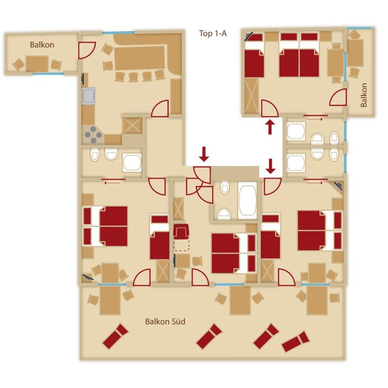 Gästeheim Prantl - Apartment mit 4 Schlafzimmern (1. Etage) - 7