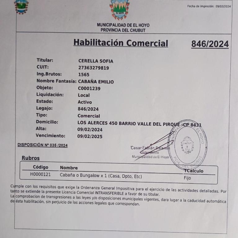 Cabaña Emilio (El Hoyo) - Casa con 1 dormitorio - 18