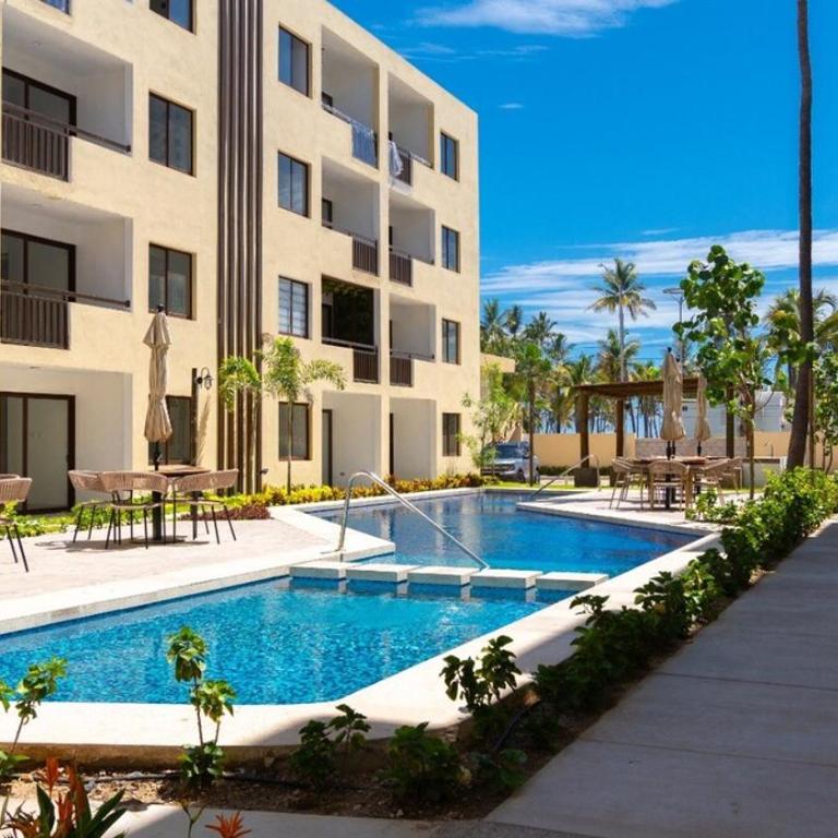 Nuevo departamento con acceso frente a la playa, jacuzzi y alberca climatizada - One-Bedroom Apartment - 48