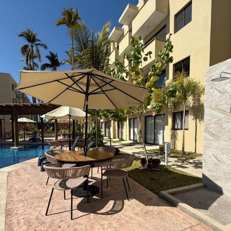 Nuevo departamento con acceso frente a la playa, jacuzzi y alberca climatizada - One-Bedroom Apartment - 43
