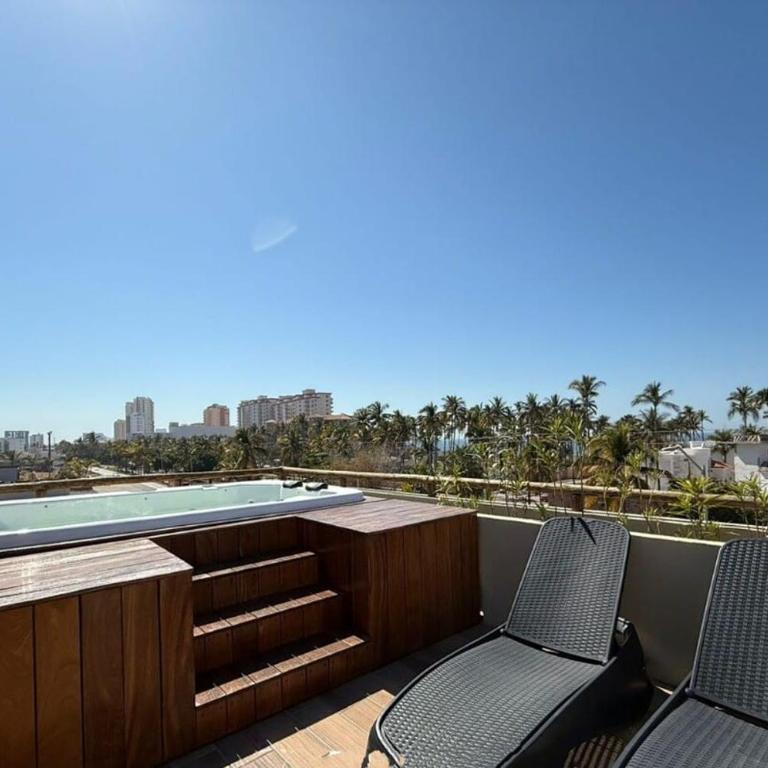 Nuevo departamento con acceso frente a la playa, jacuzzi y alberca climatizada - One-Bedroom Apartment - 42