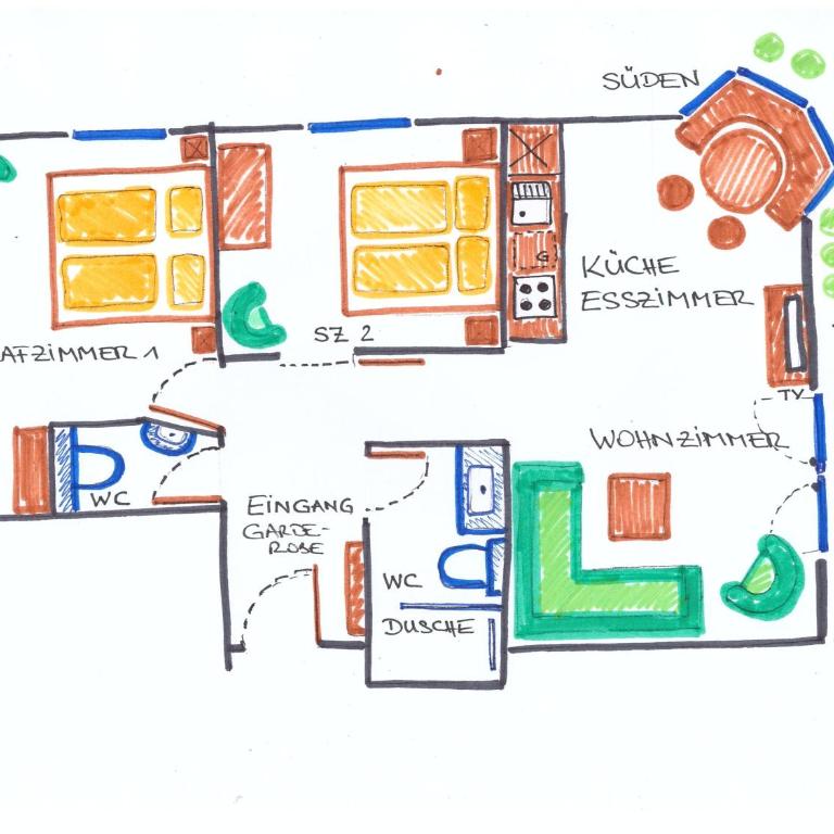 Gästehaus Maier - Apartment mit 2 Schlafzimmern und Terrasse - 1