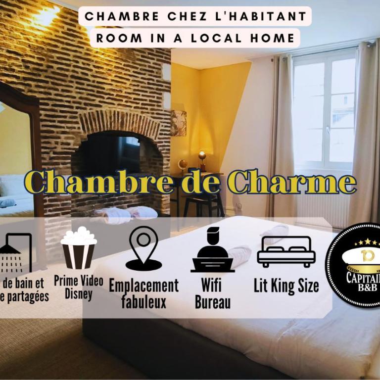 Chambre Privée Chez l'Habitant Confort Charme Hypercentre - Doppelzimmer mit Gemeinschaftsbad - 1