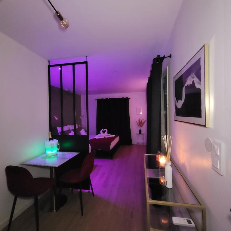 Nuit d'évasion love room avec baignoire balnéo et jardin avec spa - One-Bedroom Apartment - 14
