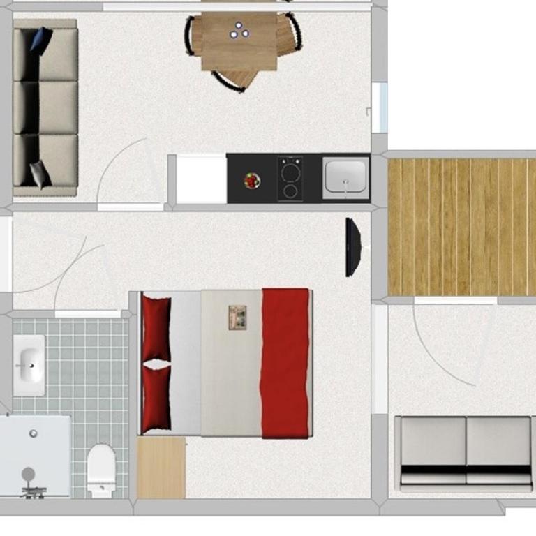 Falkner Appartement Resort - Standard Apartment mit 1 Schlafzimmer und einem Balkon (2 Erwachsene) - 5