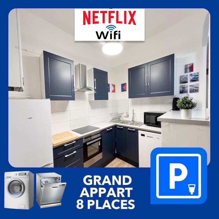 016 CHIC & COSY GRAND APPART MODERNE 65m2 HYPERCENTRE WIFI SMART TV NETFLIX - Appartement 3 Chambres - 1
