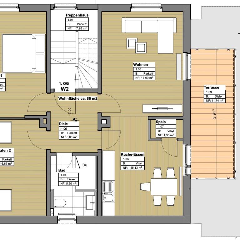 Wohnen im Leistengrund Würzburg - Apartment mit 2 Schlafzimmern - 15
