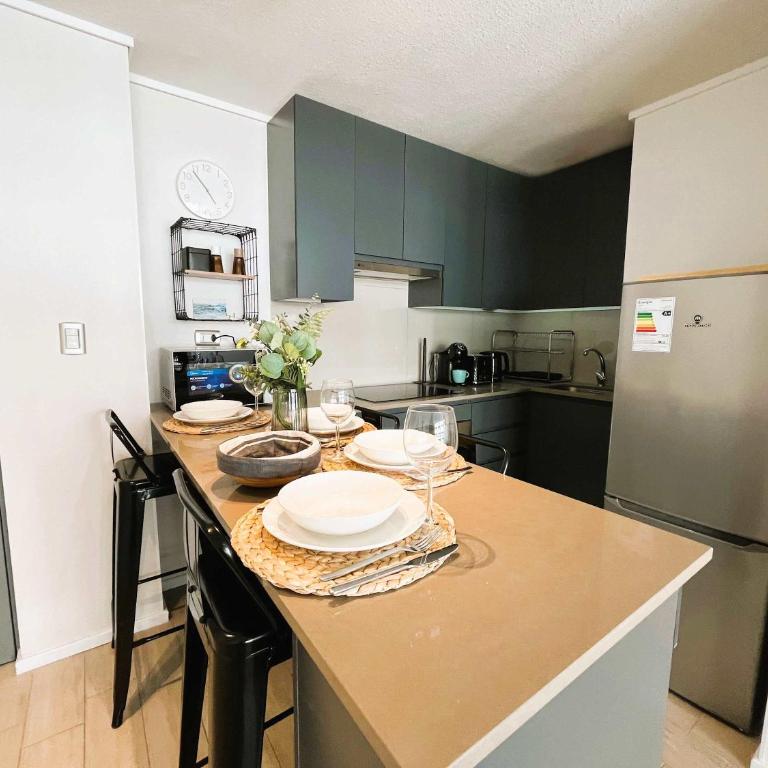 HOM Depto 2D2B Santiago Centro metro Moneda 3PAX AP406 - Apartamento - 64