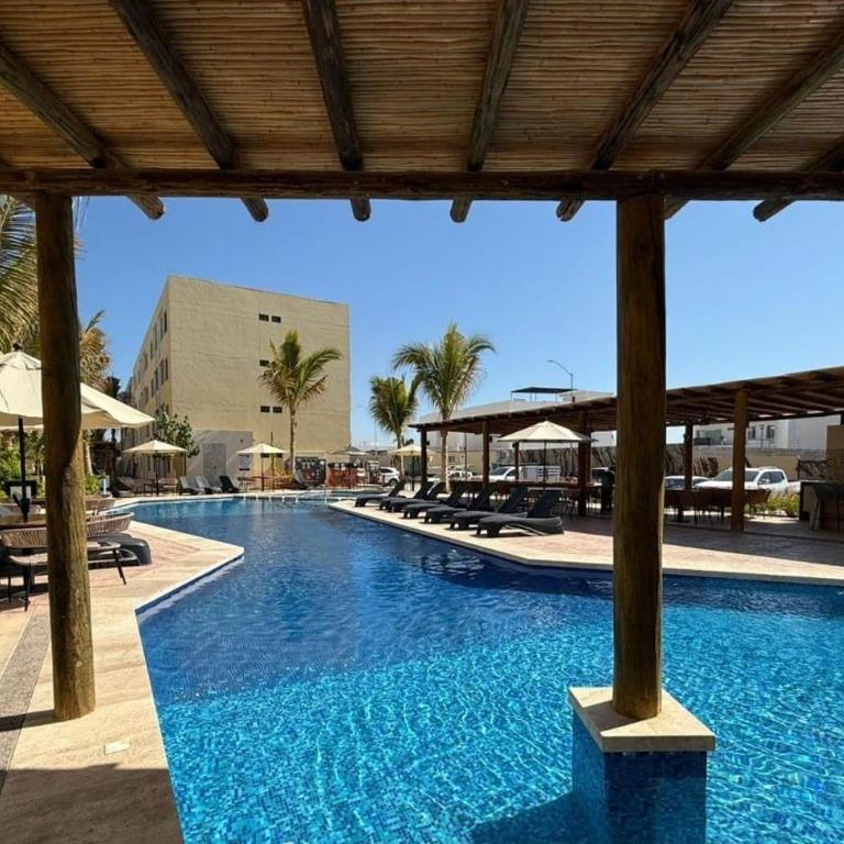Nuevo departamento con acceso frente a la playa, jacuzzi y alberca climatizada - One-Bedroom Apartment - 25