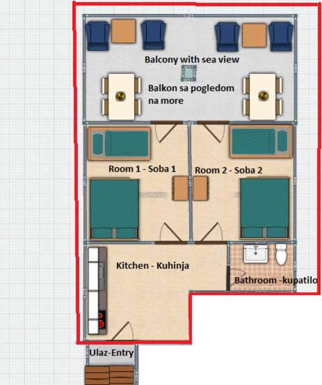 Dzenan apartmani - Two-Bedroom Studio Apartment - 13
