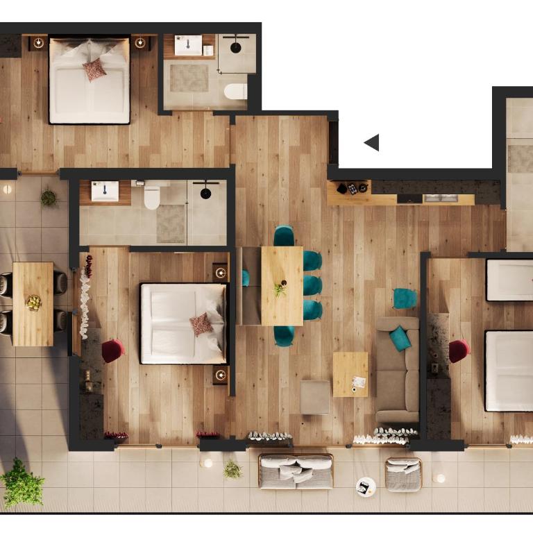Lerch Suites - Deluxe Apartment mit Balkon - 22