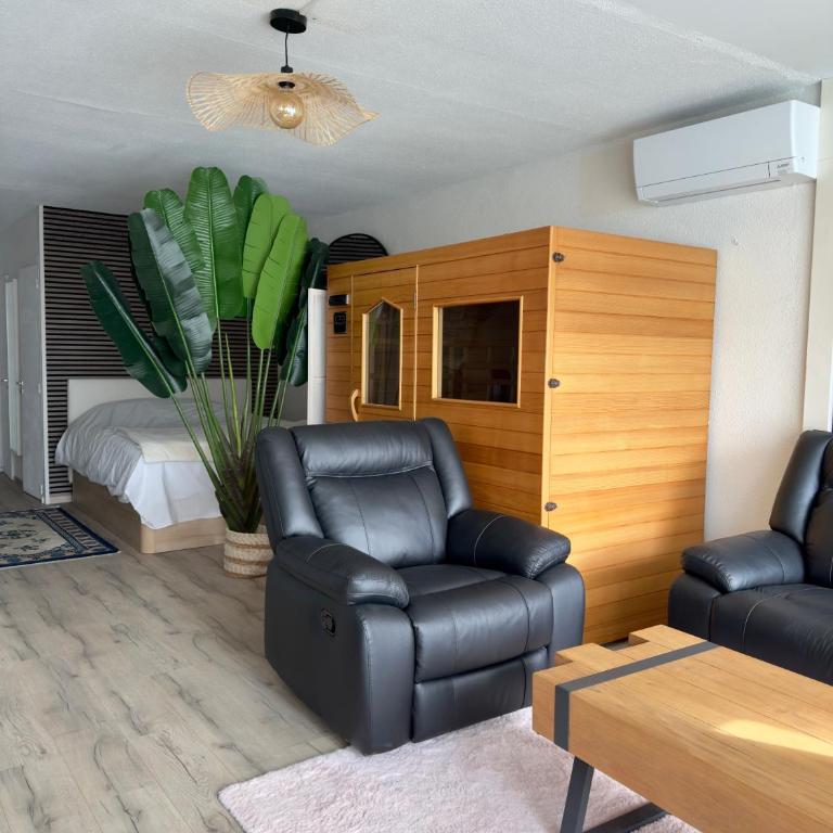 Luxuria - Heliopolis C - Sauna infrarouge - Clim - Parking - Village naturiste - Vue mer - Histoire de clés - One-Bedroom Apartment - 5
