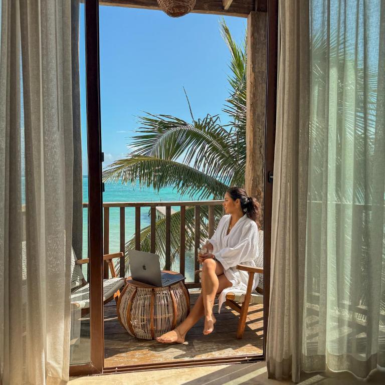 Nerea Tulum - Alojamiento con cama extragrande - Planta superior - Frente a la playa - 4