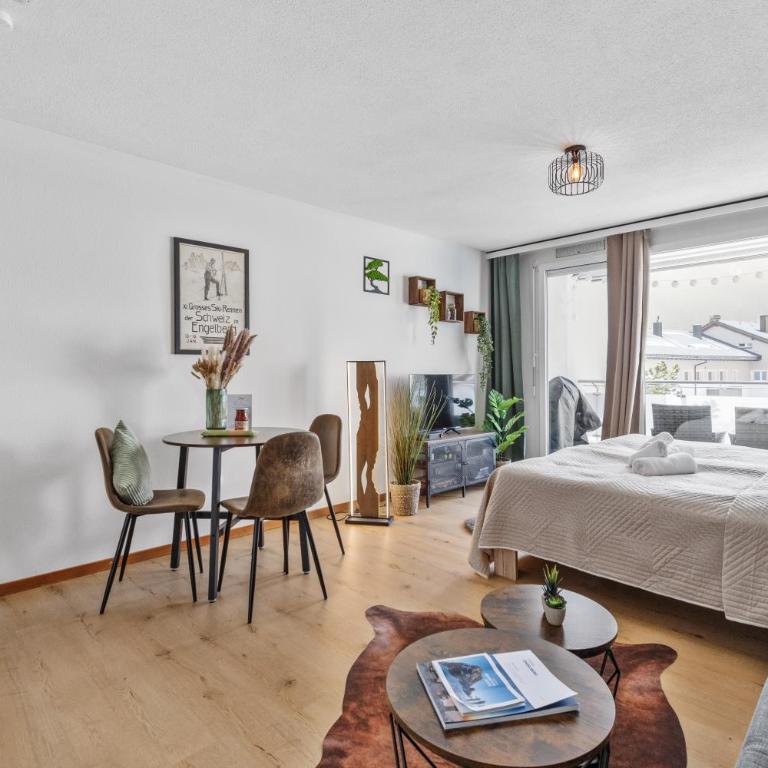 Zentrales Studio mit mega Bergblick, Titlis, Luzern, Lake, Kurpark - Appartamento con 1 Camera da Letto - 3